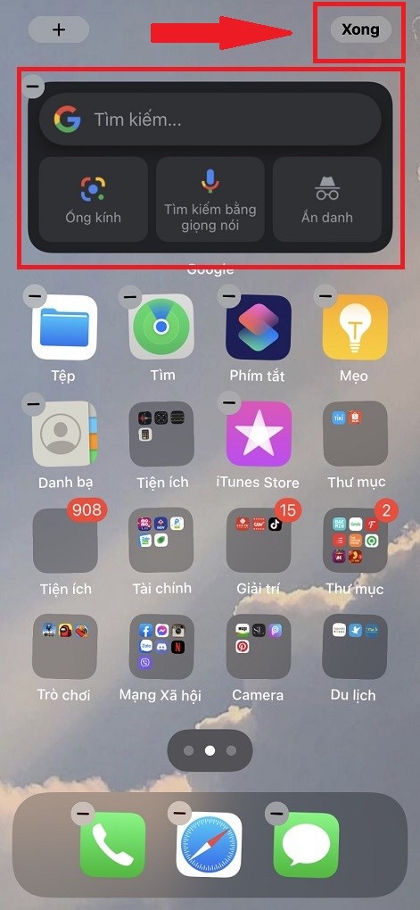 Hướng dẫn c&aacute;ch c&agrave;i widget Google l&ecirc;n m&agrave;n h&igrave;nh ch&iacute;nh tr&ecirc;n iOS 14