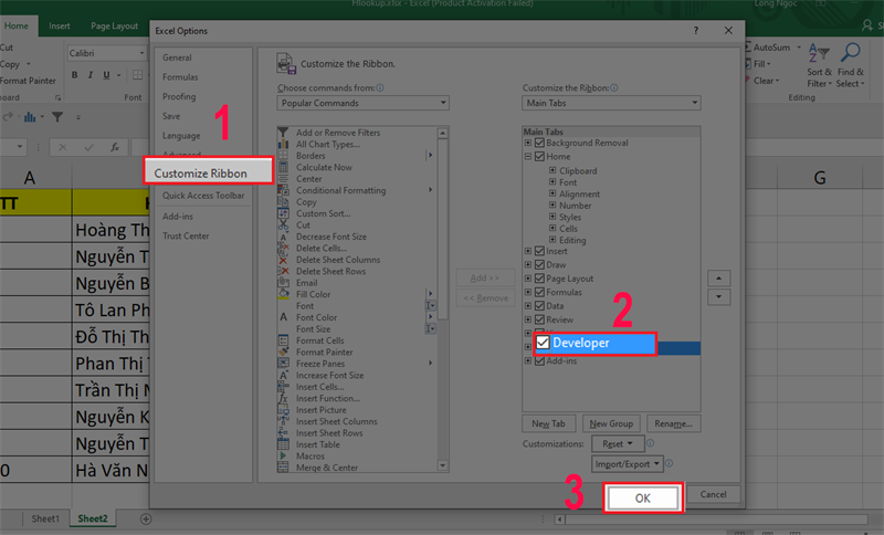 Sử dụng hàm bỏ dấu trong Excel