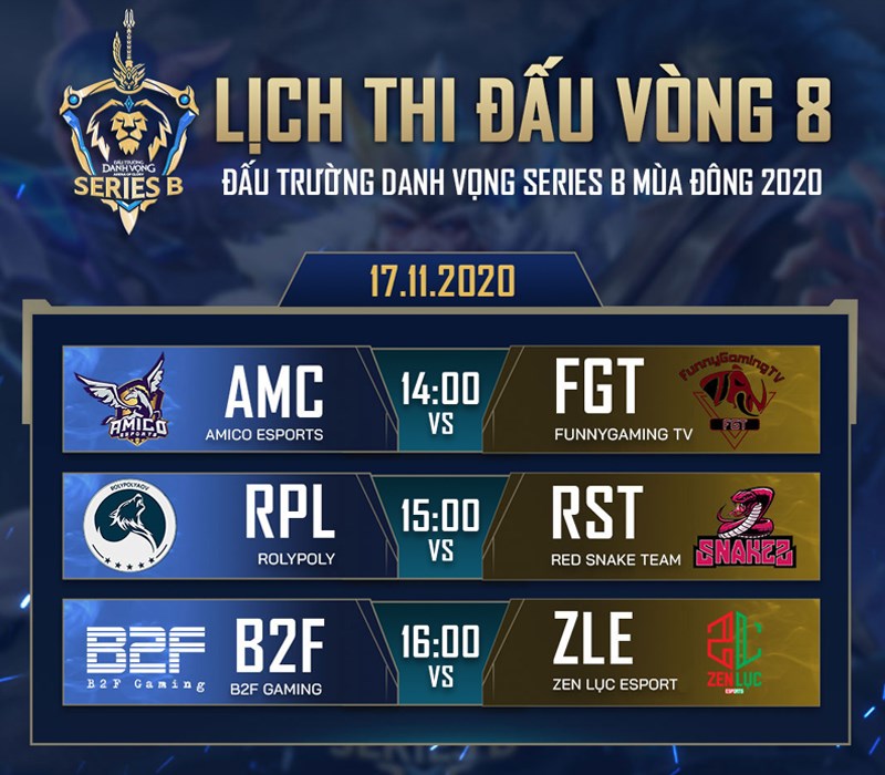 Lịch thi đấu vòng 8