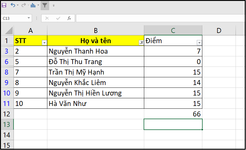 Cách tính tổng trong excel nhanh nhất