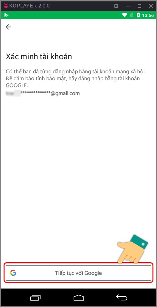 Tiếp tục với Google