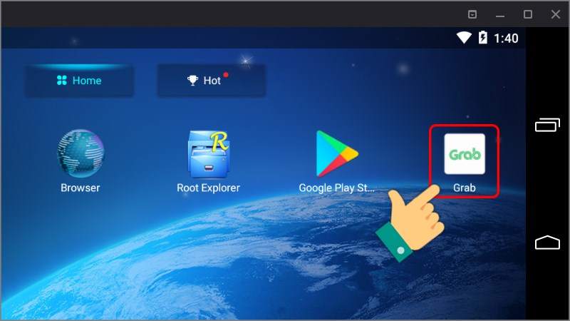 Mở ứng dụng Grab