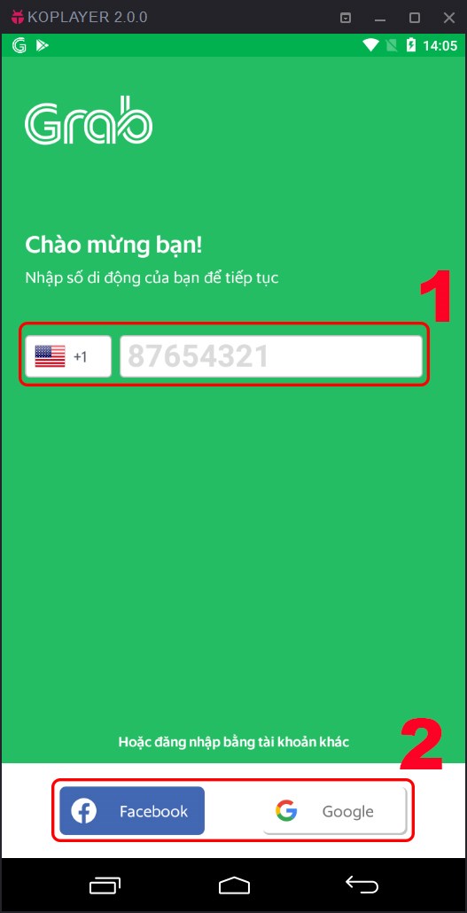 Đăng nhập Grab