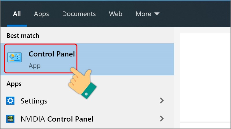 Nhấn vào Control Panel