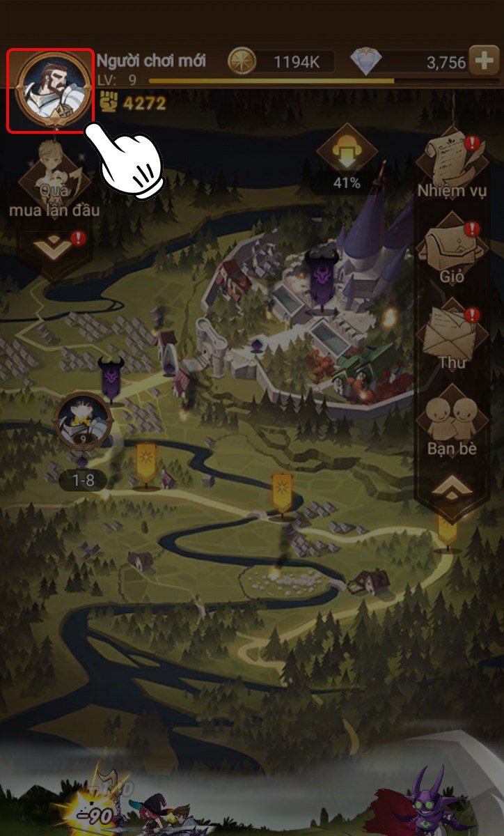 Nhấn vào Avatar