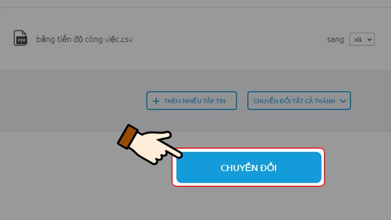 Sau khi file được tải lên, bạn nhấn chọn Chuyển đổi