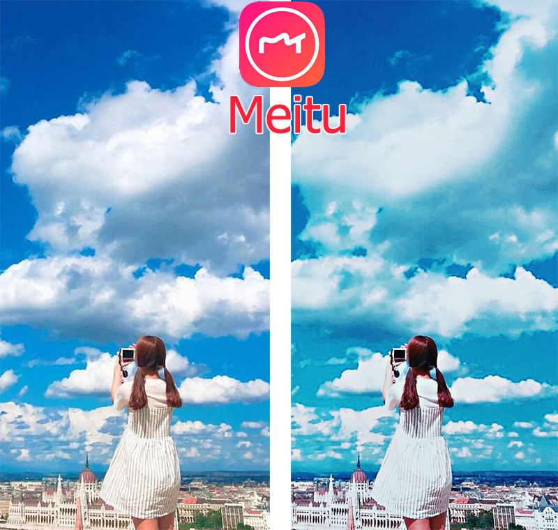 Chỉnh mây trên Meitu