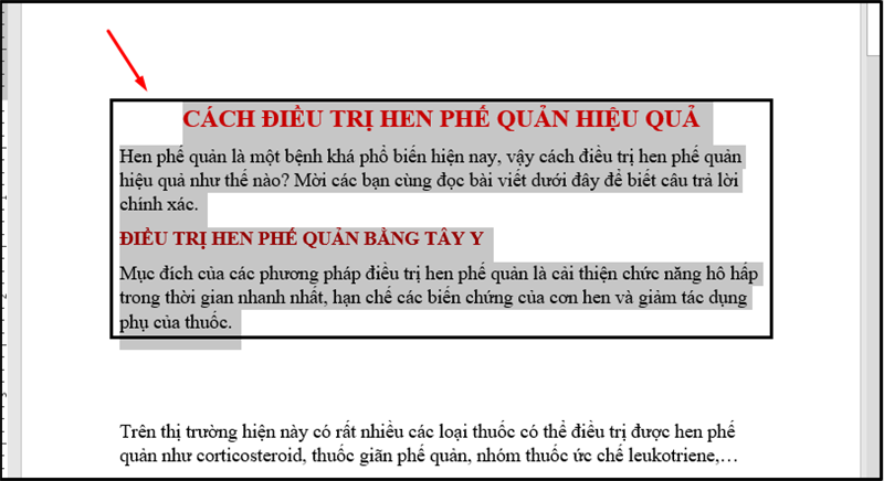 Kết quả tạo khug văn bản