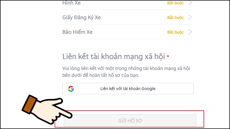 Chọn Gửi hồ sơ.