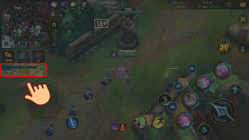 Thời gian hồi chi&ecirc;u c&ograve;n lại sẽ hiện ở khung chat