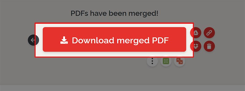 Chọn Download merged PDF để tải file PDF đã ghép về máy tính.