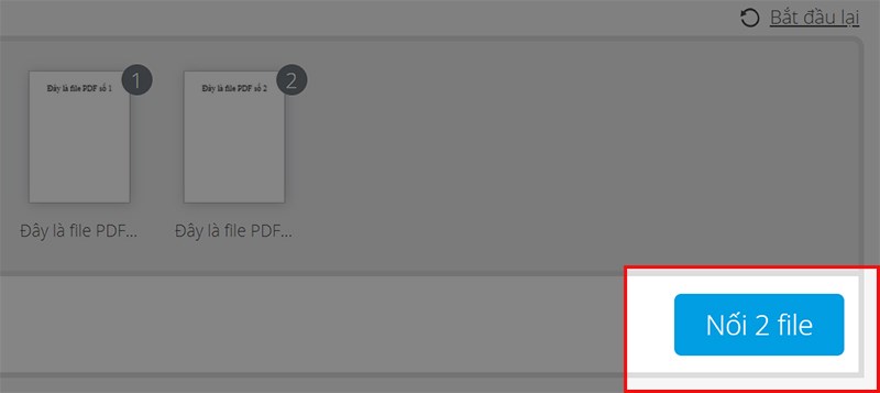 Chọn Nối 2 file ghép 2 file PDF lại với nhau.