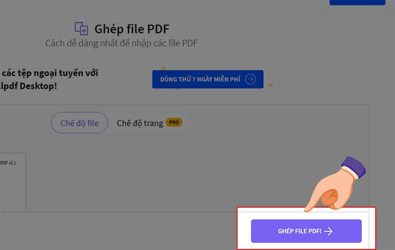 Chọn Ghép file PDF.