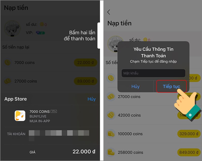 Xác nhận nạp tiền Xác nhận nạp tiền
