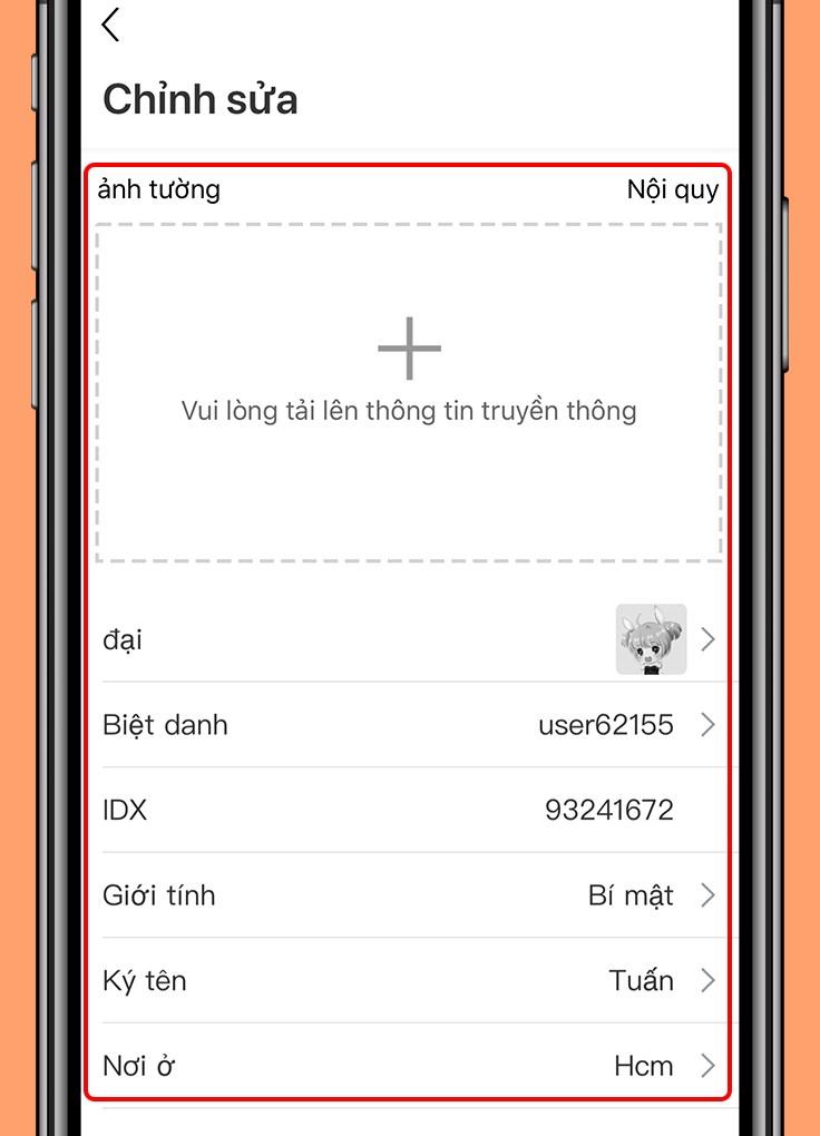 Chỉnh sửa thông tin bạn muốn Chỉnh sửa thông tin bạn muốn