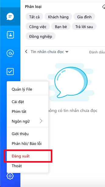 Chọn đăng xuất