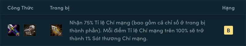 Trang bị Vô Cực Kiếm Trang bị Vô Cực Kiếm