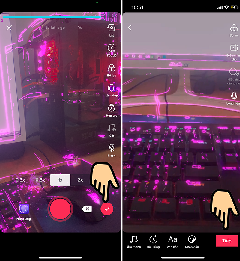 chọn biểu tượng dấu tick