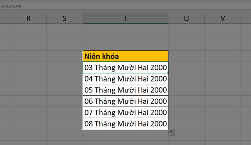 Hoàn thành (Nếu bạn có nhiều dữ liệu hãy nhấn giữ ô vuông nhỏ ở góc phải và kéo xuống nhé!!!)