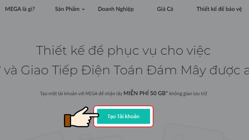 Nhấn chọn Tạo tài khoản