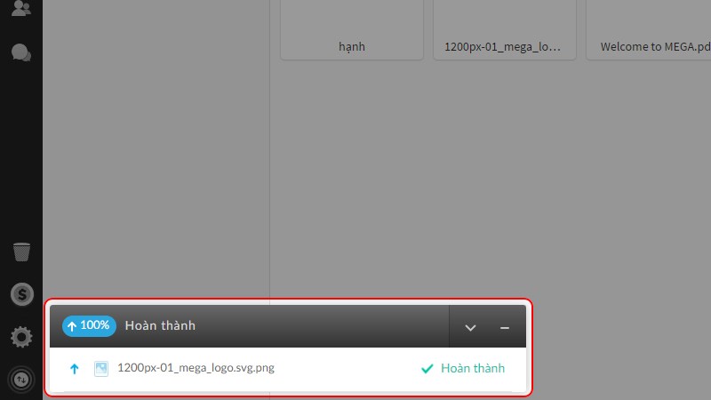 Trên giao diện web sẽ hiển thị thông báo file đã được tải lên hệ thống