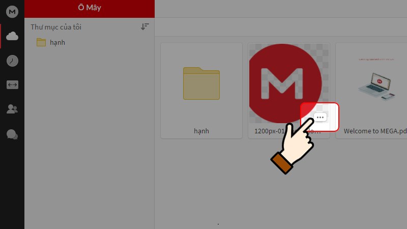 Di chuyển chuột vào file/ thư mục đến khi xuất hiện dấu ba chấm và nhấn chọn
