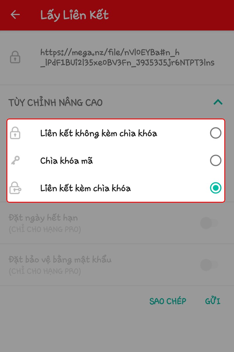 Chọn Tùy chỉnh nâng cao > Lựa chọn chế độ chia sẻ Chọn Tùy chỉnh nâng cao > Lựa chọn chế độ chia sẻ