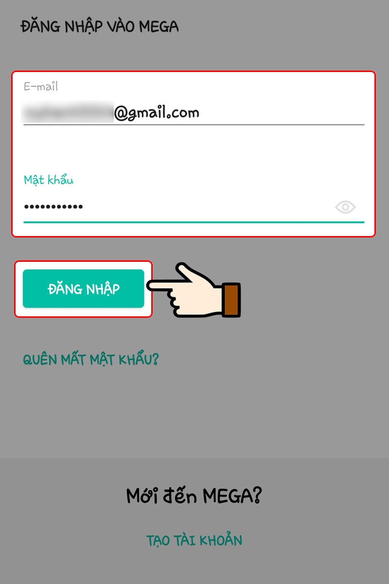 Điền email và mật khẩu tài khoản > Nhấn chọn Đăng nhập Điền email và mật khẩu tài khoản > Nhấn chọn Đăng nhập