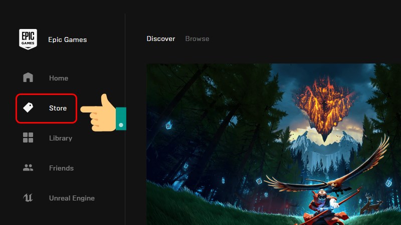 V&agrave;o phần Store ở Epic Games Store