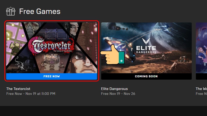 Bấm v&agrave;o The Textorcist ở phần Free Game