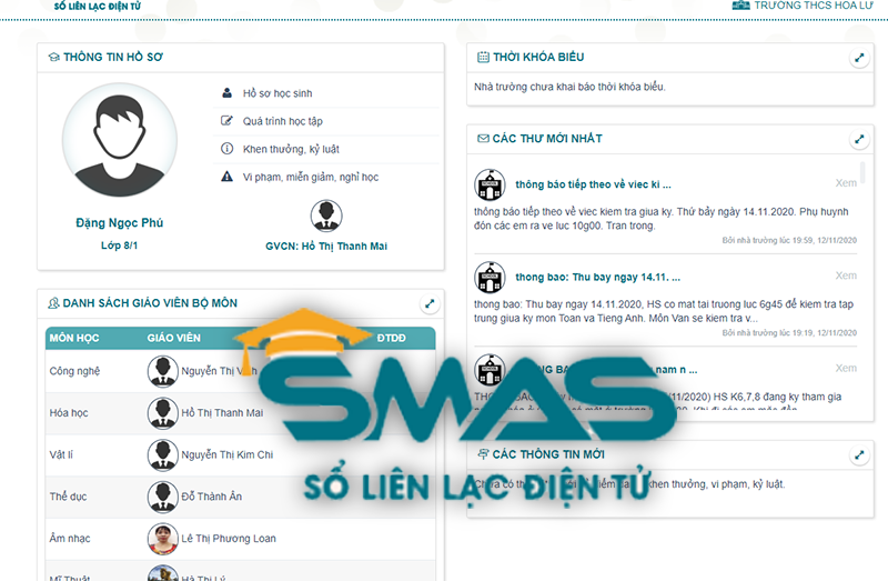 Xem Cách Nhập, Kết quả của Học sinh trong Sổ Địa chỉ SMAS Đơn giản