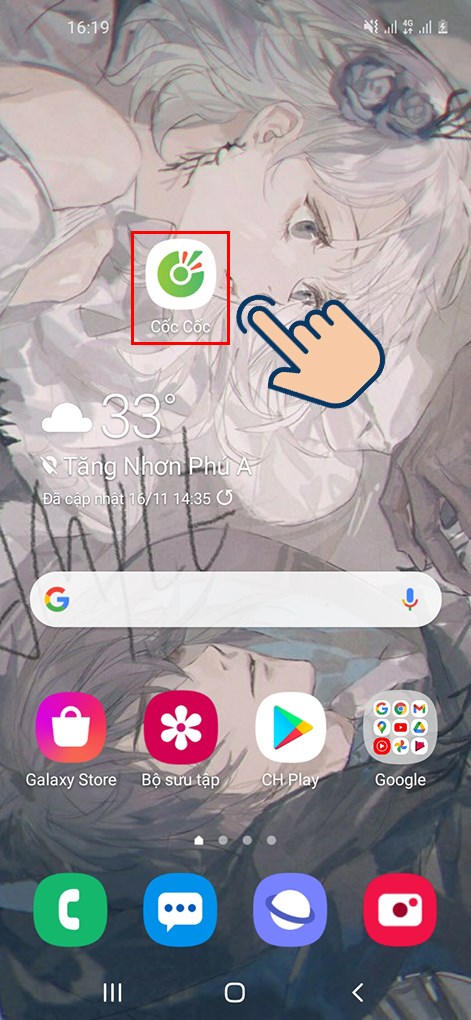 Đầu ti&ecirc;n bạn h&atilde;y mở ứng dụng Cốc Cốc.