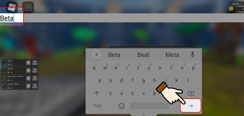 Nhập Code v&agrave; nhấn v&agrave;o mũi t&ecirc;n m&agrave;u xanh