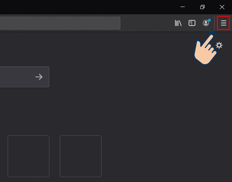 Vào trình duyệt Firefox, tại đây hãy chọn vào biểu tượng 3 gạch ở góc trên phía bên phải màn hình.