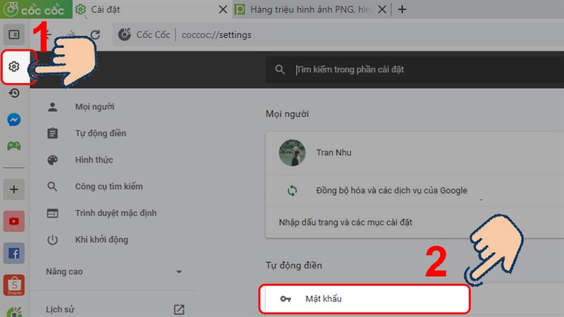 Đầu tiên bạn chọn biểu tượng Cài đặt bên trái và chọn Mật khẩu. Đầu tiên bạn chọn biểu tượng Cài đặt bên trái và chọn Mật khẩu.