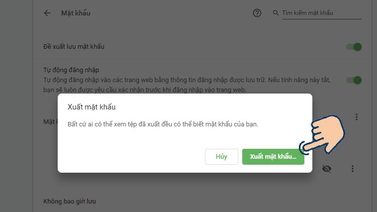 Xác nhận Xuất mật khẩu một lần nữa. Xác nhận Xuất mật khẩu một lần nữa.