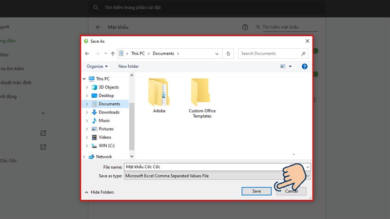 Chọn vị trí lưu file, sau đó nhấn Save để lưu về máy tính. Chọn vị trí lưu file, sau đó nhấn Save để lưu về máy tính.
