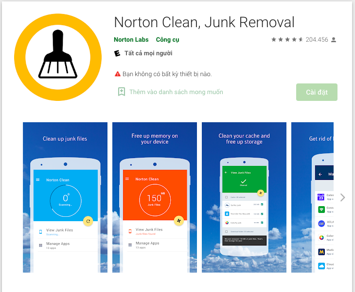 Ứng dụng Norton Clean