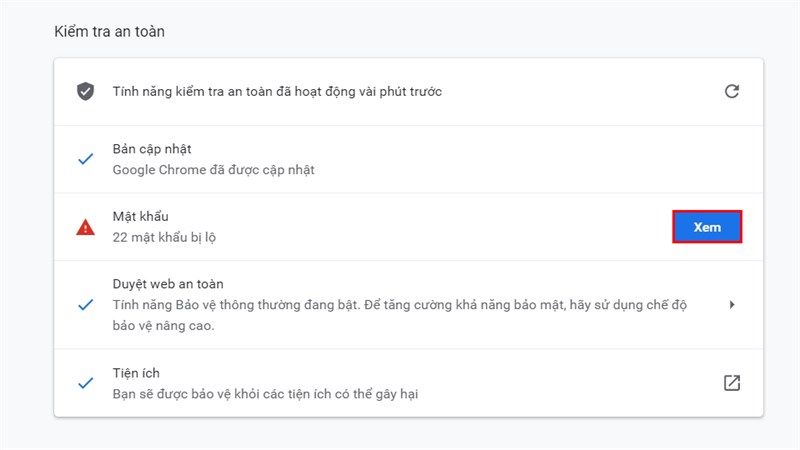 Nhấn v&agrave;o xem để xem những t&agrave;i khoản c&oacute; nguy cơ bị r&ograve; rỉ 