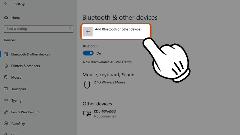 Nhấn chọn Add Bluetooth devices
