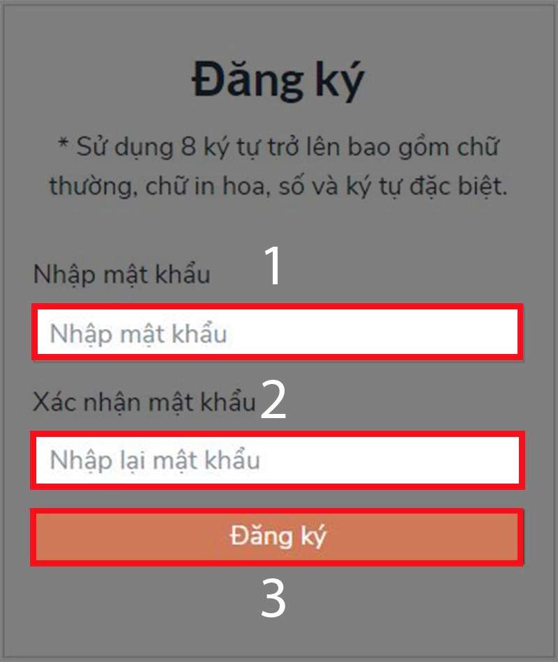 Tạo mật khẩu v&agrave; đăng k&yacute;