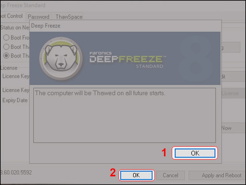 Chọn OK sau đ&oacute; tiếp tục nhấn OK tr&ecirc;n cửa sổ mới hiện ra