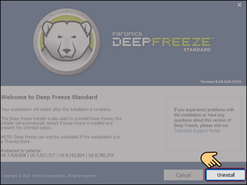 Chọn Uninstall để gỡ ho&agrave;n to&agrave;n phần mềm khỏi m&aacute;y t&iacute;nh