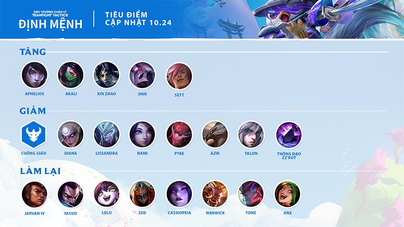 Tổng quan phi&ecirc;n bản cập nhật DTCL 10.24