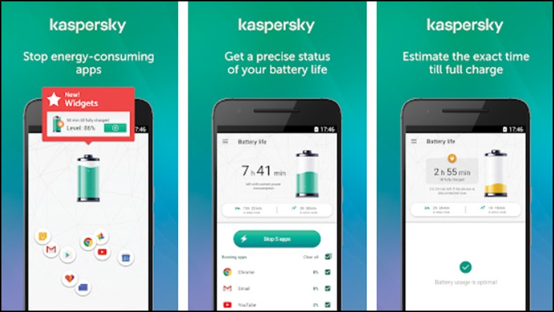 Kaspersky Battery Life ứng dụng giúp tiết kiệm pin cho thiết bị Android của bạn