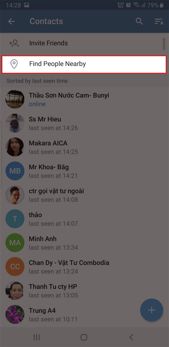 Chọn Find People Nearby.