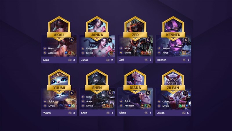 Đội hình Nhẫn Giả Bí Ẩn DTCL Mùa 4.5 Đội hình Nhẫn Giả Bí Ẩn DTCL Mùa 4.5