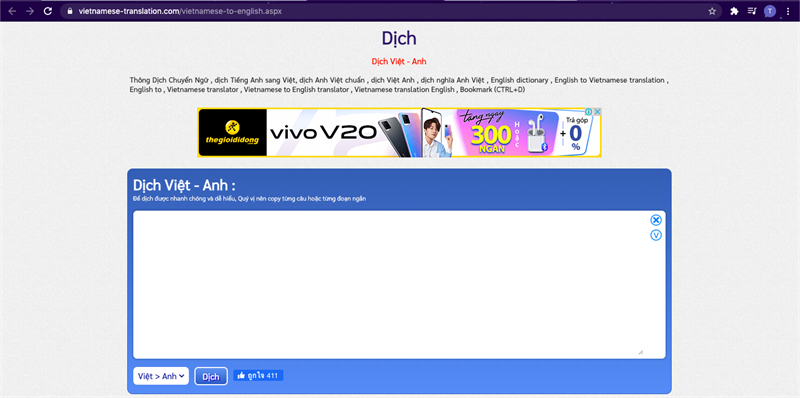 English to Vietnamese translation