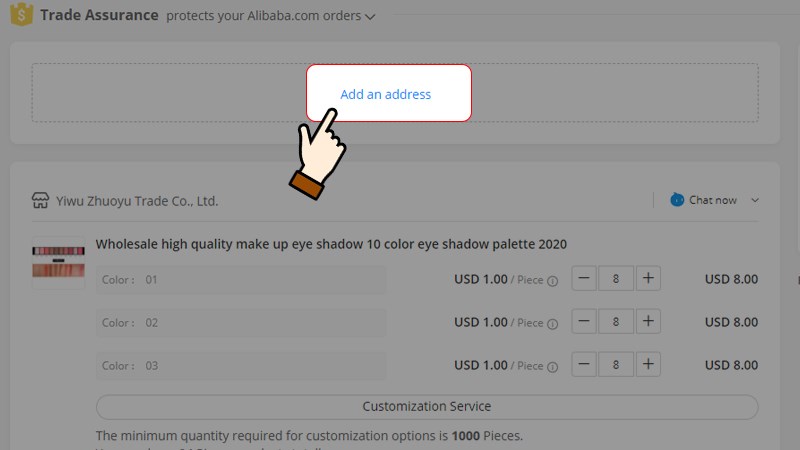 Nhấn chọn Add an address