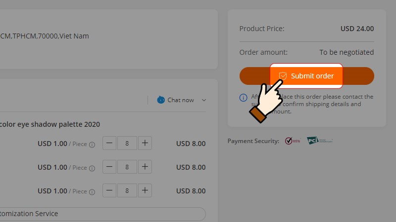 Nhấn chọn Submit order